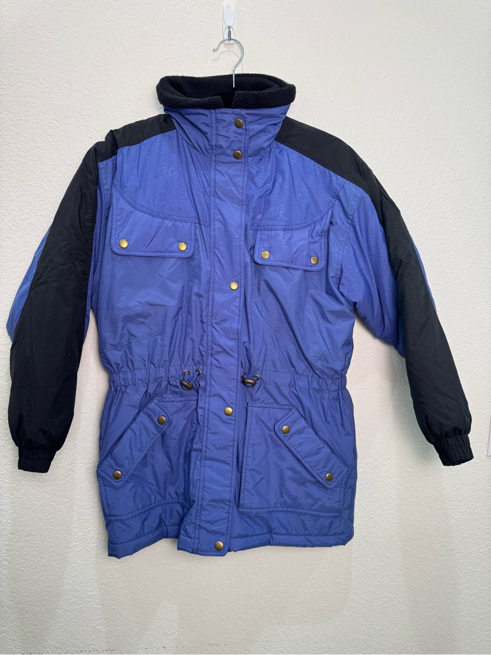 Vintage Skitique Women’s 16 Blue Black Insulated Ski Jacket Coat 90s Style